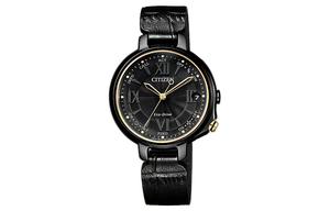 CITIZEN Часы Ecology Drive Collection Light Powered Quartz Movement Genuine Leather Strap Watch Women's Watch Black Dial, Black Dial