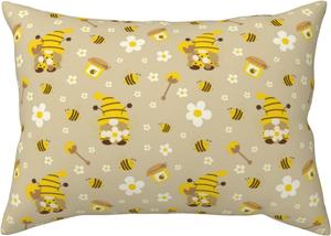 Pevtufa Чехлы на подушки с принтом милых гномов-пчел и застежкой-конвертом Cute Bee Gnomes