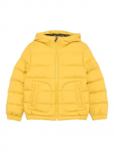 Стеганая куртка с капюшоном Moncler Enfant, желтый