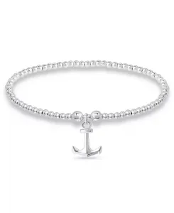 Браслет с подвесками в виде якоря из серебряной пластины Macy'S, silver