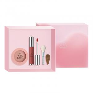 Монохромный блаш набор жидких помад Long Lasting легко растушевывается натуральный 3CE, Nude Pink+Rusty коричневый