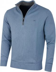 Мужской свитер Calvin Klein из плотного хлопка с застежкой-молнией 1/2, Rain Cloud