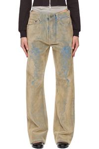 Acne Studios Сине-Бежевые ворсистые джинсы
