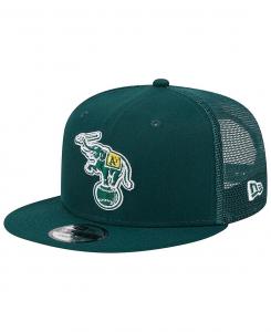 Мужская зеленая кепка Snapback Oakland Athletics Cooperstown Collection Team Color Trucker 9FIFTY New Era