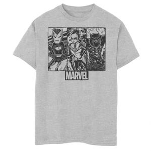 Футболка с гравюрой на дереве и рисунком Marvel Avengers Panels для мальчиков 8–20 лет Marvel