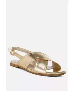 Кроссовки Kanon Metallic Pleather с перекрещивающимися ремешками Rag & Co, золотой