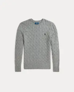 Джемпер унисекс из смеси шерсти и кашемира с узором "восьмерка" Polo Ralph Lauren, серый