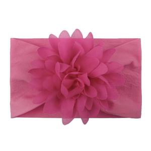 Детская повязка на голову с цветком, темно-розовая, широкая Hedo