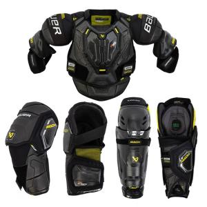 BAUER Новый набор защитной экипировки MACH для юниоров и взрослых: нагрудник, щитки и налокотники - размер L, 3 предмета