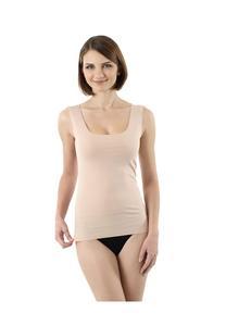 Топ с лазерной резкой без подола глубокий круглый вырез Albertkreuz, бежевый