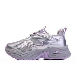 WARRIOR Амортизирующие, износостойкие, дышащие, низкие, массивные кроссовки для женщин, серые, серебристо-фиолетовые
