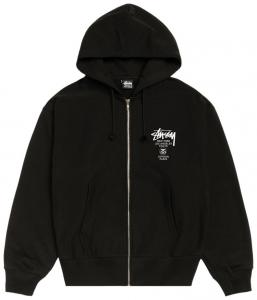 Худи на молнии Stussy World Tour, черный, черный