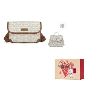 FAIRWHALE Синтетическая кожаная наплечная сумка через плечо поясная сумка конверт, Ecru