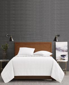 Однотонный комплект из 3 предметов: стеганое одеяло, размер Full/Queen London Fog, White