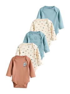 Комбинезон/боди Next, экрю/синий/светло-оранжевый