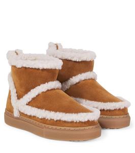 Классические замшевые ботинки по щиколотку Inuikii Kids, Brown White