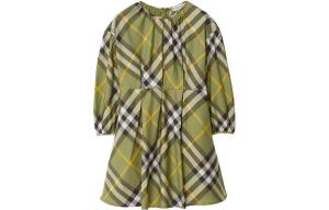 Детское платье Burberry Kids, цвет Moss Green