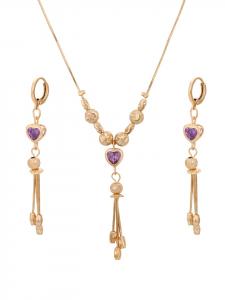Faina Колье Women Jewelry Set in Rose Gold Lilac