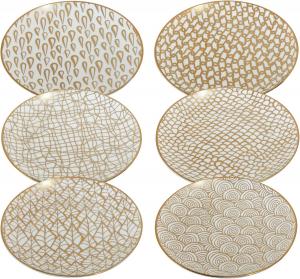 Certified International набор из 6 обеденных/канапе тарелок 15 см с позолотой, мозаичный дизайн