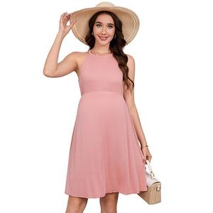 Повседневное платье для беременных на запах без рукавов Seoria, Pink
