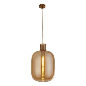 Подвесной светильник searchlight Barrel, бежевый - сталь - цветное стекло - 30 х 49 х 30 см