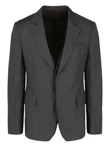 Жакет в тонкую полоску на пуговицах Ferragamo, серый