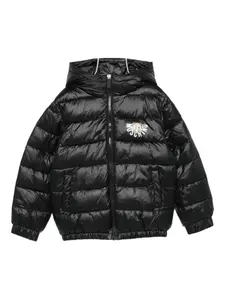 Утепленная куртка с логотипом Moschino Kids, черный