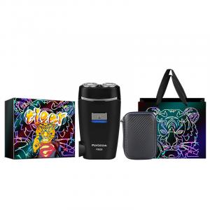 FS829 поворотная бритва портативная с двумя плавающими моющимися головками электробритва FLYCO, черный