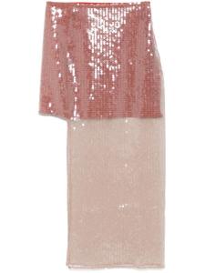 Nensi Dojaka юбка миди асимметричного кроя, коричневый