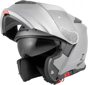 Мотоциклетный шлем Bogotto V271 с откидной передней частью, 2-silver