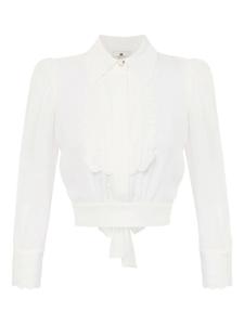 Рубашка с вышитым узором Elisabetta Franchi, белый
