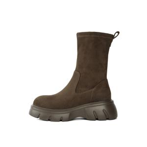 Ботильоны женские кофейного цвета PT'SON, Khaki