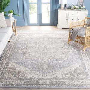 Ковер SAFAVIEH, 275 x 366 см, Brentwood Collection - Grey & Beige, медальонный дистресс-дизайн, без линьки и простой в уходе, идеален для помещений с высокой проходимостью в гостиной, спальне (BNT852F)
