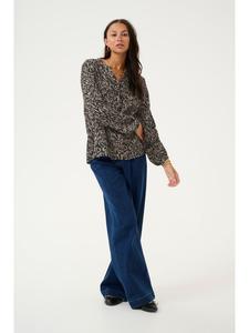 Блузка Kaffe, цвет black/elephant graphic lines