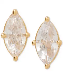 Фирменные серьги-гвоздики с солитером Kate Spade New York, clear/gold