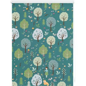 Жалюзи Seitenzugrollo Klemmfix Digital Leni, затемняющие, энергосберегающие, без сверления, подвесные с печатью Lichtblick Original, зеленый/белый