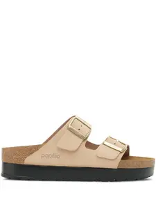 Шлепанцы на платформе с пряжками BIRKENSTOCK, нейтральный