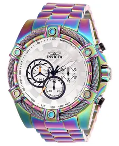 Мужские кварцевые часы-хронограф 25520 Bolt с белым циферблатом Invicta, purple