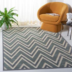 Ковер SAFAVIEH, 122 x 171 см, Paradise Collection, Grey & Sage, шевронный вискозный дизайн, идеально для помещений с высокой проходимостью: прихожая, гостиная, спальня (PAR356-2741)