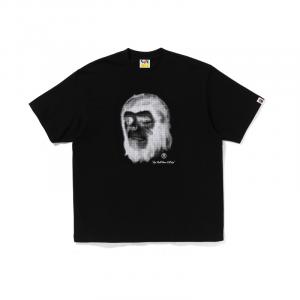 Футболка Bape Pixel Comic Ape Head расслабленного крона A BATHING APE, черная