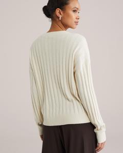 WE Fashion Свитер в натуральном белом цвете