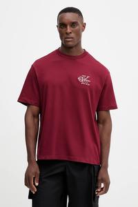 Хлопковая футболка Calvin Klein Jeans, бордовый