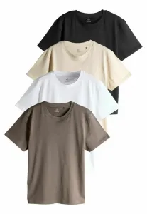 Футболка базового кроя с коротким рукавом, комплект из 4 штук. The Set, Black Taupe Brown White Warm Stone