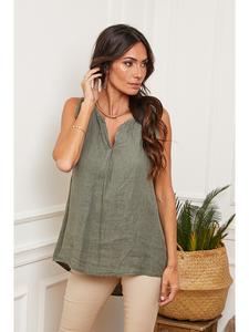 Топ Joséfine Leinen, оливковый
