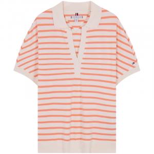 Женская поло Tommy Hilfiger, бежевый/белый/красный