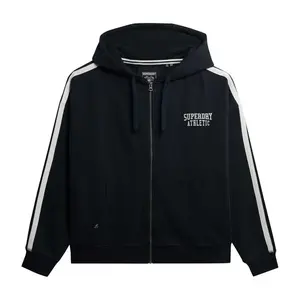 Толстовка Superdry Athletic Essentials Relaxed Fit full zip, черный