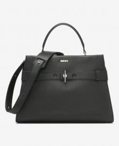 Блекер большая сумка-сатчел DKNY, черный/серебряный