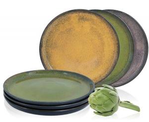 Vida 6 десертных тарелок, винтажный фарфор Moritz & Moritz, желтый