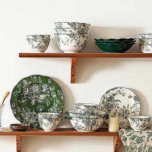 Modengzhufu китайский стиль серия Rose Holiday керамические миски и тарелки, набор из 8 предметов: 2-дюймовые суповые миски, 8-дюймовые суповые миски