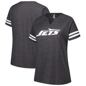 Женская футболка New York Jets plus size с логотипом и полосками Fanatics